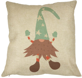 Perna Decorativa cu tematica de Craciun Gnom 3 40x40 cm Husa Detasabila Burduf 
