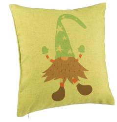 Perna Decorativa cu tematica de Craciun Gnom 3 40x40 cm Verde Husa Detasabila Burduf 