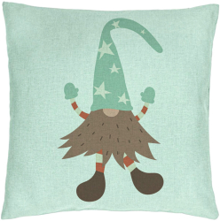 Perna Decorativa cu tematica de Craciun Gnom 3 40x40 cm Verde Menta Husa Detasabila Burduf 