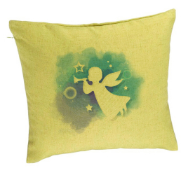 Perna Decorativa cu tematica de Craciun Inger 40x40 cm Verde Husa Detasabila Burduf 