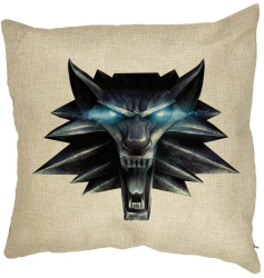 Perna Decorativa cu The Witcher Fans 40x40 cm Husa Detasabila Burduf 