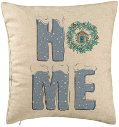 Perna Decorativa de Craciun HOME 40x40 cm Bej Husa Detasabila Burduf 