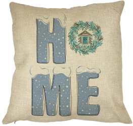 Perna Decorativa de Craciun HOME 40x40 cm Husa Detasabila Burduf 