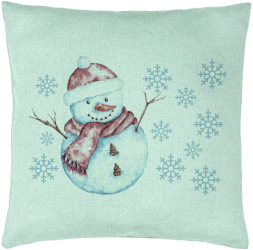 Perna Decorativa de Craciun Om de Zapada 1 40x40 cm Verde Menta Husa Detasabila Burduf 