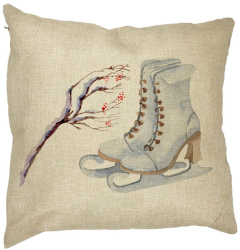 Perna Decorativa de Craciun Patine gheata 1 40x40 cm Husa Detasabila Burduf 