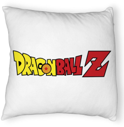 Perna Decorativa Fluffy cu Dragonball Logo 40x40 cm Alba Husa Detasabila Burduf 