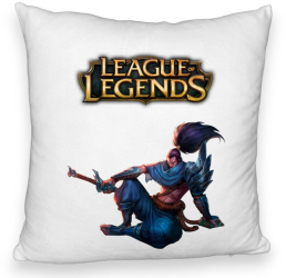 Perna Decorativa Fluffy cu League of Legends 40x40 cm Alba Husa Detasabila Burduf 