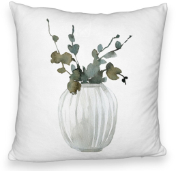 Perna Decorativa Fluffy cu tematica de Craciun 11 40x40 cm Alba Husa Detasabila Burduf