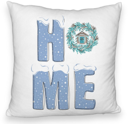 Perna Decorativa Fluffy de Craciun HOME 40x40 cm Alba Husa Detasabila Burduf 