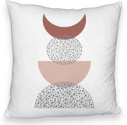 Perna Decorativa Fluffy Model Abstract Creativ 10 40x40 cm Alba Husa Detasabila Burduf 