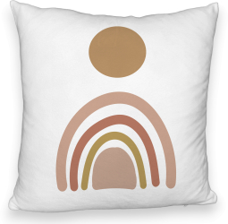 Perna Decorativa Fluffy Model Abstracta 3 40x40 cm Alba Husa Detasabila Burduf 