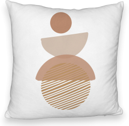 Perna Decorativa Fluffy Model cu ModeI Abstract Creativ 1 40x40 cm Alba Husa Detasabila Burduf 