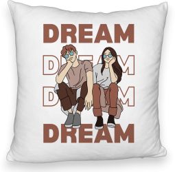 Perna Decorativa Fluffy Model Dream Friends 40x40 cm Alba Husa Detasabila Burduf