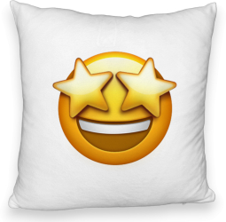 Perna Decorativa Fluffy Model Emoji WOW 40x40 cm Alba Husa Detasabila Burduf