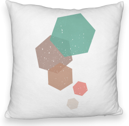 Perna Decorativa Fluffy Model Forme Geometrice 2 Multicolor 40x40 cm Alba Husa Detasabila Burduf 