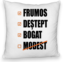 Perna Decorativa Fluffy Model Frumos Destept Bogad Modest 40x40 cm Alba Husa Detasabila Burduf 