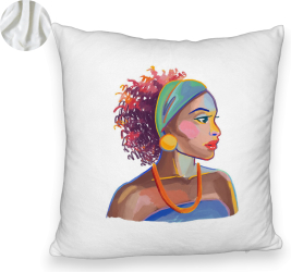 Perna Decorativa Fluffy Model Golden African 40x40 cm Alba Husa Detasabila Burduf