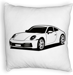 Perna Decorativa Fluffy Model Porsche 911 40x40 cm Alba Husa Detasabila Burduf 