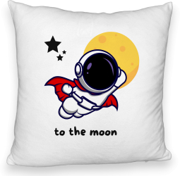 Perna Decorativa Fluffy Model To the Moon 40x40 cm Alba Husa Detasabila Burduf 