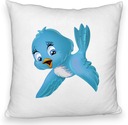 Perna Decorativa Fluffy Model TweetTweet 40x40 cm Alba Husa Detasabila Burduf 