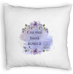 Perna Decorativa Fluffy pentru Bunica 1 40x40 cm Alba Husa Detasabila Burduf 