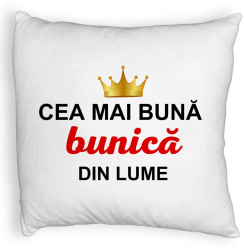 Perna Decorativa Fluffy pentru Bunica 10 40x40 cm Alba Husa Detasabila Burduf 