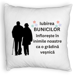 Perna Decorativa Fluffy pentru Bunici 1 40x40 cm Alba Husa Detasabila Burduf 