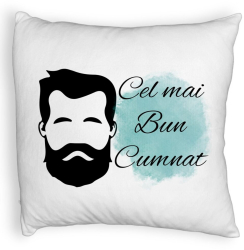 Perna Decorativa Fluffy pentru Cumnat 1 40x40 cm Alba Husa Detasabila Burduf