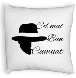 Perna Decorativa Fluffy pentru Cumnat 2 40x40 cm Alba Husa Detasabila Burduf 