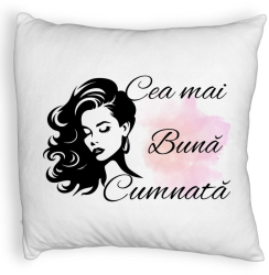 Perna Decorativa Fluffy pentru Cumnata 3 40x40 cm Alba Husa Detasabila Burduf 