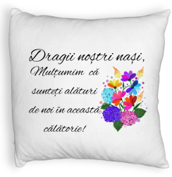 Perna Decorativa Fluffy pentru Nasi 1 40x40 cm Alba Husa Detasabila Burduf 
