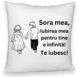 Perna Decorativa Fluffy Sora mea 17 40x40 cm Alba Husa Detasabila Burduf 