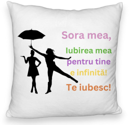 Perna Decorativa Fluffy Sora mea 3 40x40 cm Alba Husa Detasabila Burduf