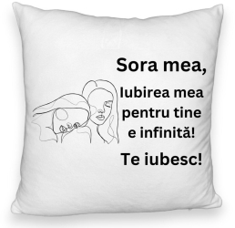 Perna Decorativa Fluffy Sora mea 7 40x40 cm Alba Husa Detasabila Burduf 