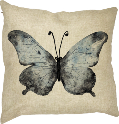 Perna Decorativa Fluture 1 Blue and Black 40x40 cm Husa Detasabila Burduf 