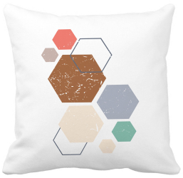 Perna Decorativa Forme Geometrice 3 Multicolor 40x40 cm Alba Mata Husa Detasabila Burduf 