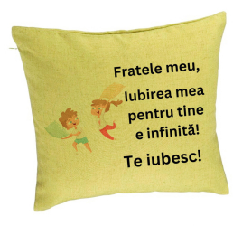 Perna Decorativa Fratele meu 6 40x40 cm Verde Husa Detasabila Burduf 