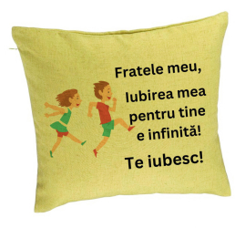 Perna Decorativa Fratele meu 7 40x40 cm Verde Husa Detasabila Burduf 