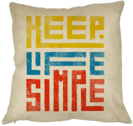 Perna Decorativa Keep Life Simple 40x40 cm Husa Detasabila Burduf 