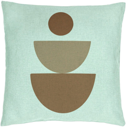Perna Decorativa Model Abstract Creativ 5 40x40 cm Verde Menta Husa Detasabila Burduf 