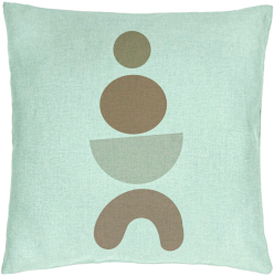 Perna Decorativa Model Abstract Creativ 6 40x40 cm Verde Menta Husa Detasabila Burduf 