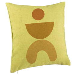 Perna Decorativa Model Abstract Creativ 7 40x40 cm Verde Husa Detasabila Burduf