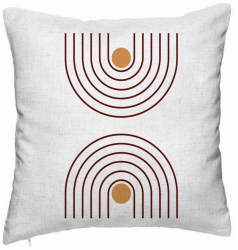 Perna Decorativa Model Abstract Lines 40x40 cm Alb Murdar Husa Detasabila Burduf 