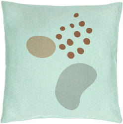 Perna Decorativa Model Abstracta 11 40x40 cm Verde Menta Husa Detasabila Burduf 