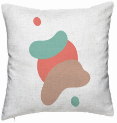 Perna Decorativa Model Abstracta 9 40x40 cm Alb Murdar Husa Detasabila Burduf 