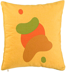 Perna Decorativa Model Abstracta 9 40x40 cm Galben Husa Detasabila Burduf 