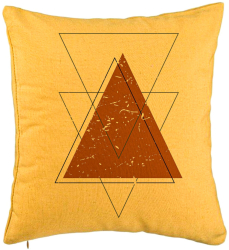 Perna Decorativa Model Abstracta Forme Geometrice 40x40 cm Galben Husa Detasabila Burduf 