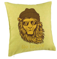 Perna Decorativa Model Be Brave 40x40 cm Verde Husa Detasabila Burduf 