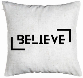 Perna Decorativa Model Believe 40x40 cm Alb Murdar Husa Detasabila Burduf 