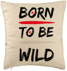 Perna Decorativa Model Born to Be Wild 40x40 cm Bej Husa Detasabila Burduf 